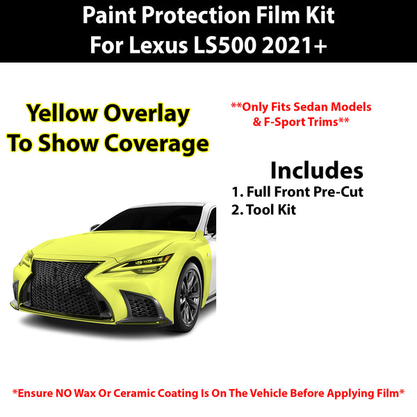 Fits Lexus LS 500 (F Sport) Sedan 2021+ Precut Premium Paint Protection Film Clear Bra PPF Decal Film Kit Cover