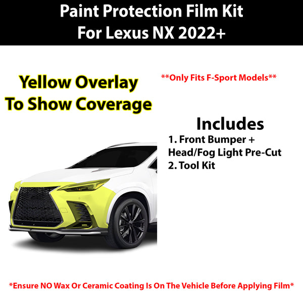 Fits Lexus NX (F Sport) 2022+ Precut Premium Paint Protection Film Clear Bra PPF Decal Film Kit Cover