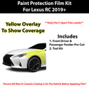 Fits Lexus RC (F Sport) 2019+ Precut Premium Paint Protection Film Clear Bra PPF Decal Film Kit Cover