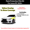 Fits Lexus RC (F) 2020+ Precut Premium Paint Protection Film Clear Bra PPF Decal Film Kit Cover