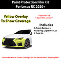 Fits Lexus RC (F) 2020+ Precut Premium Paint Protection Film Clear Bra PPF Decal Film Kit Cover