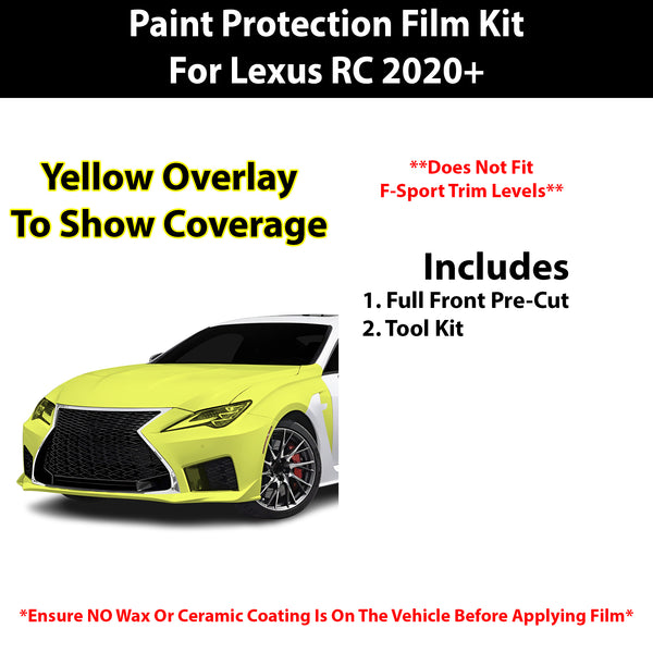 Fits Lexus RC (F) 2020+ Precut Premium Paint Protection Film Clear Bra PPF Decal Film Kit Cover