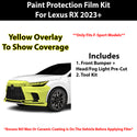 Fits Lexus RX (F Sport) 2023+ Precut Premium Paint Protection Film Clear Bra PPF Decal Film Kit Cover