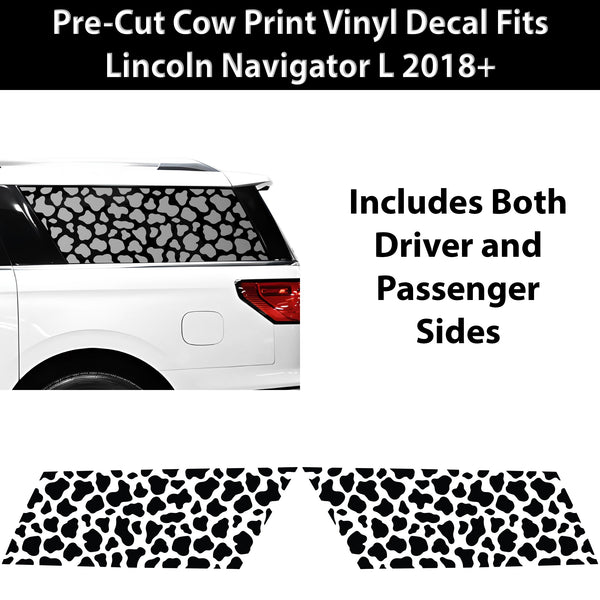 Fits Lincoln Navigator L 2018+ Animal Leopard Cheetah Cow Window Vinyl Decal Stickers