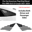 Quarter Window American Flag Vinyl Decal Stickers Fits Mercedes Benz GLE Coupe 2021-2024