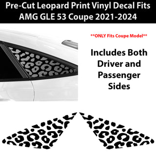 Animal Leopard Cheetah Cow Window Vinyl Decal Stickers Fits Mercedes Benz GLE Coupe 2021-2024