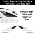 Quarter Window American Flag Vinyl Decal Stickers Fits Genesis GV70 2022-2024