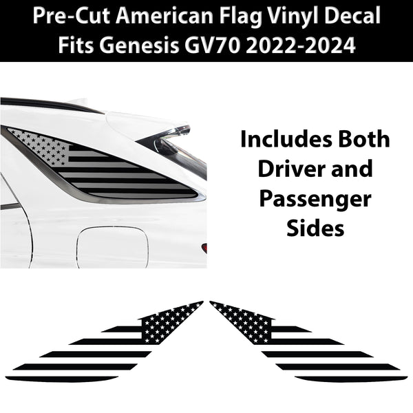 Quarter Window American Flag Vinyl Decal Stickers Fits Genesis GV70 2022-2024