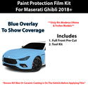 Fits Maserati Ghibli (Modena Ultima & Trofeo) 2018+ Precut Premium Paint Protection Film Clear Bra PPF Decal Film Kit Cover