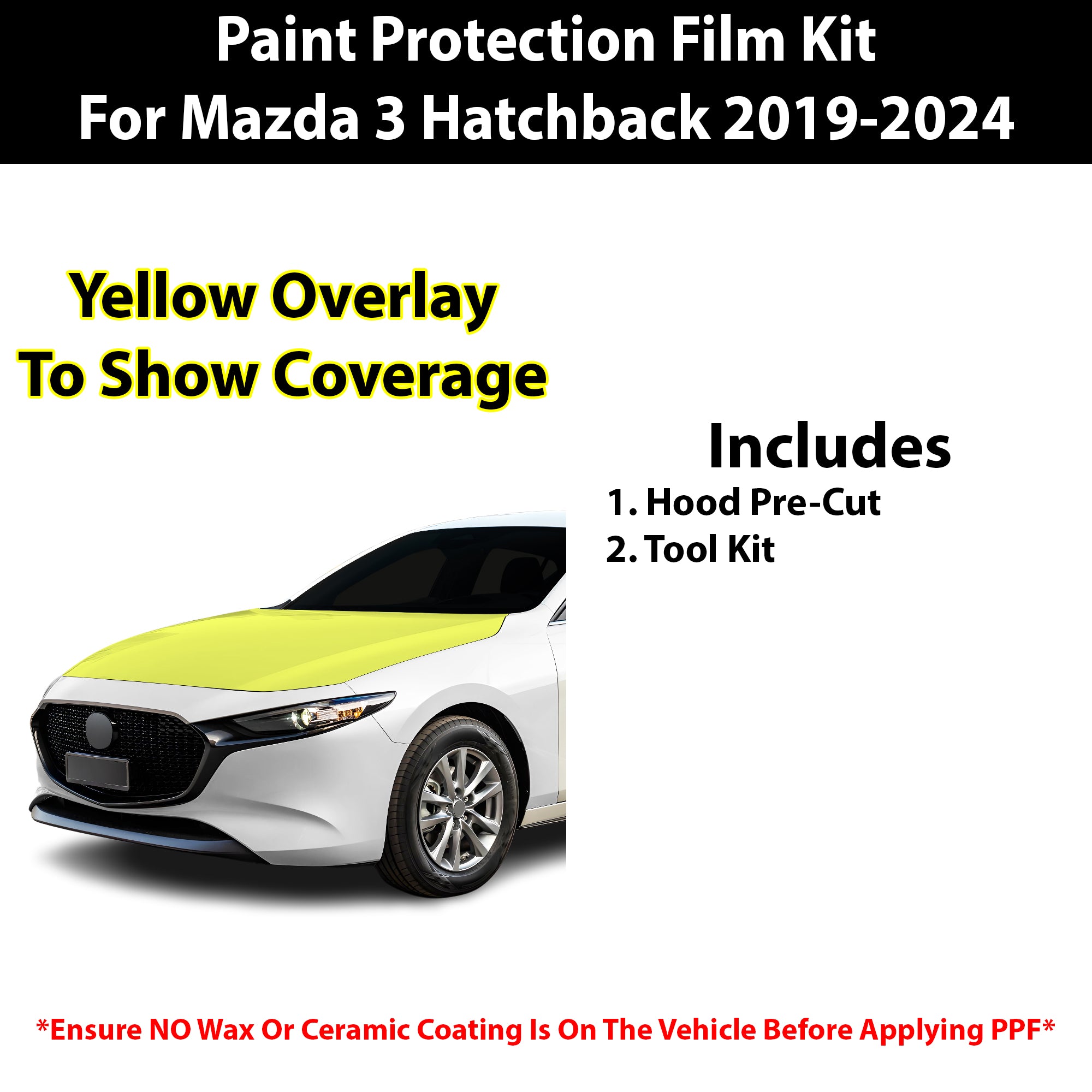 Fits Mazda 3 Hatchback 2019+ Precut Premium Paint Protection Film Clear Bra PPF Decal Film Kit - Bogar Tech Designs