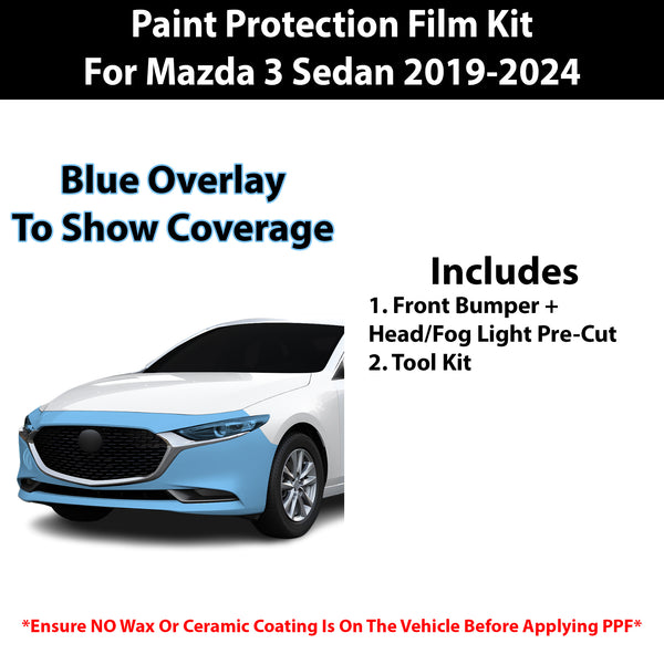 Fits Mazda 3 Sedan 2019+ Precut Premium Paint Protection Film Clear Bra PPF Decal Film Kit