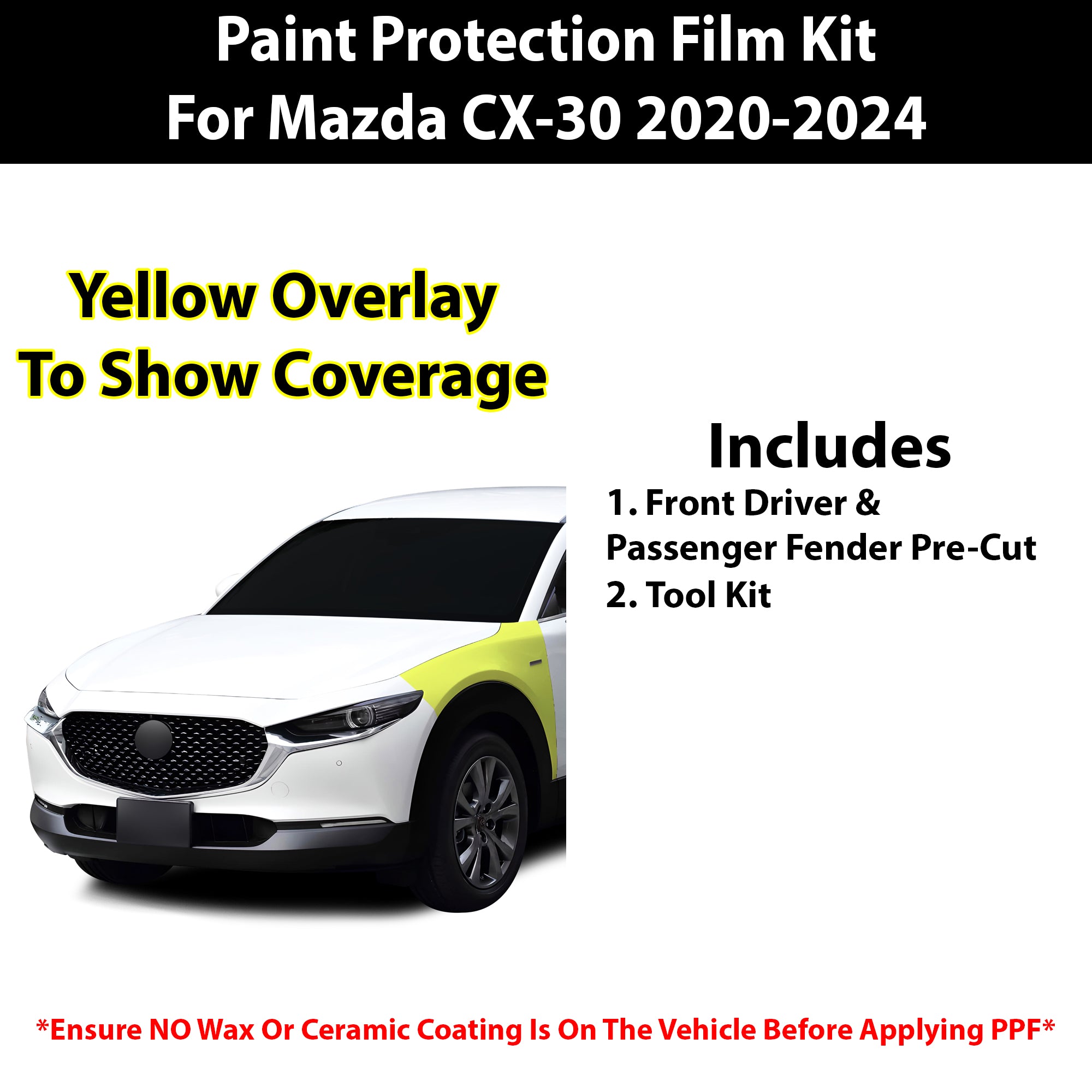 Fits Mazda CX - 30 2020+ Precut Premium Paint Protection Film Clear Bra PPF Decal Film Kit - Bogar Tech Designs