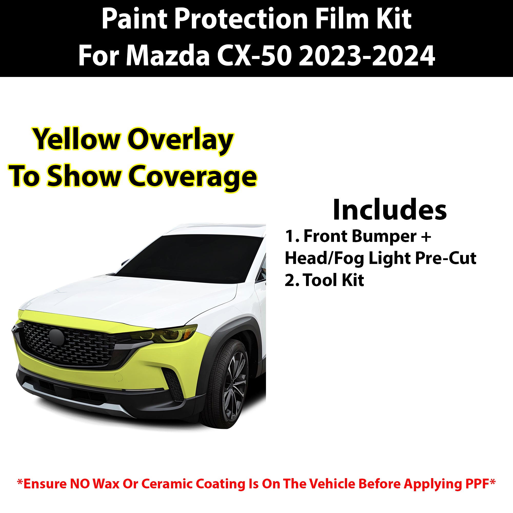 Fits Mazda CX - 50 2023+ Precut Premium Paint Protection Film Clear Bra PPF Decal Film Kit - Bogar Tech Designs