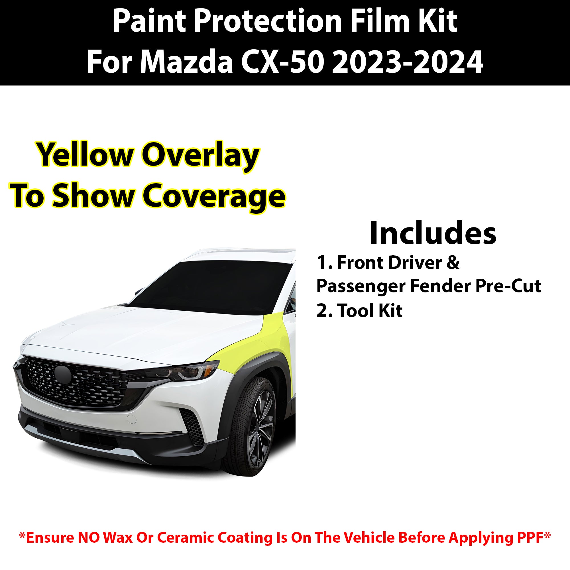 Fits Mazda CX - 50 2023+ Precut Premium Paint Protection Film Clear Bra PPF Decal Film Kit - Bogar Tech Designs