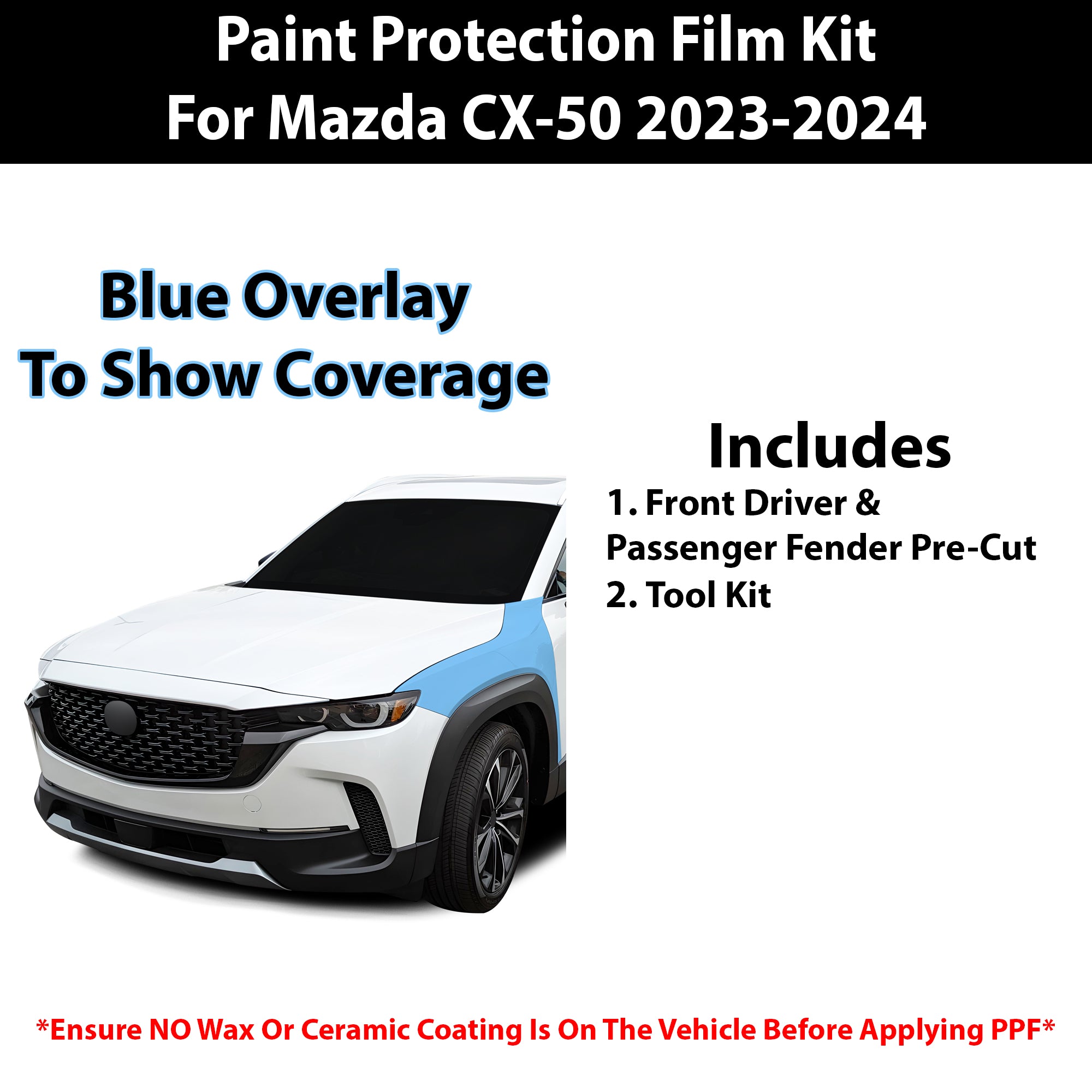 Fits Mazda CX - 50 2023+ Precut Premium Paint Protection Film Clear Bra PPF Decal Film Kit - Bogar Tech Designs
