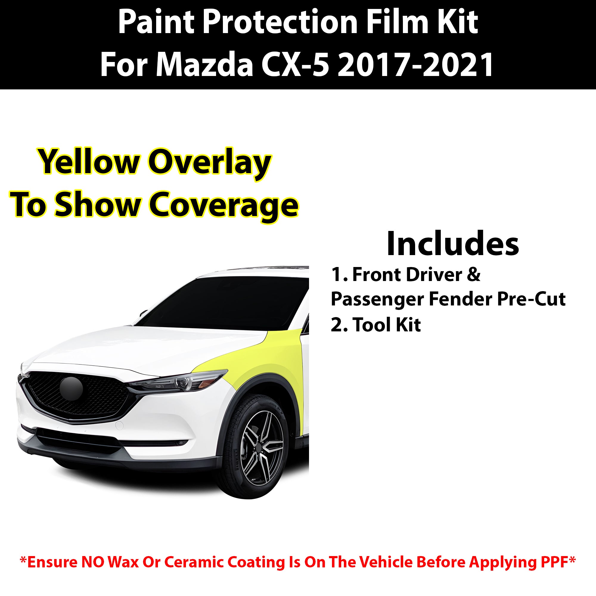 Fits Mazda CX - 5 2017 - 2021 Precut Premium Paint Protection Film Clear Bra PPF Decal Film Kit - Bogar Tech Designs