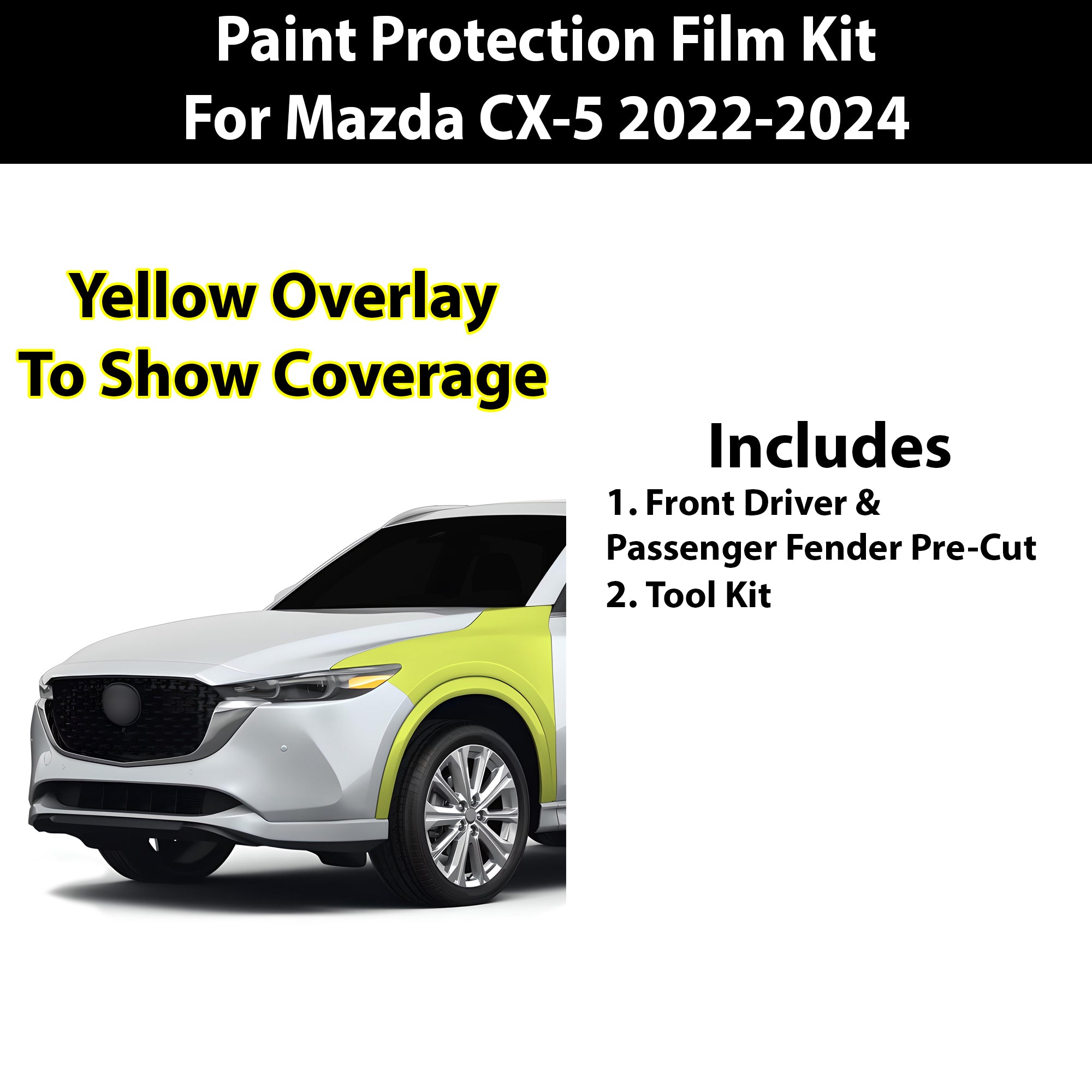 Precut Premium Paint Protection Film Clear Bra PPF Decal Film Kit Cover Fits Mazda Cx - 5 2022 - 2024 - Bogar Tech Designs