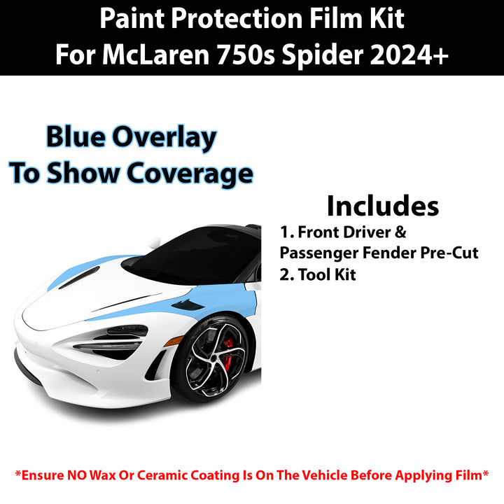 Fits McLaren 750S Spider 2024+ Precut Premium Paint Protection Film Clear Bra PPF Decal Film Kit Cover - Bogar Tech Designs