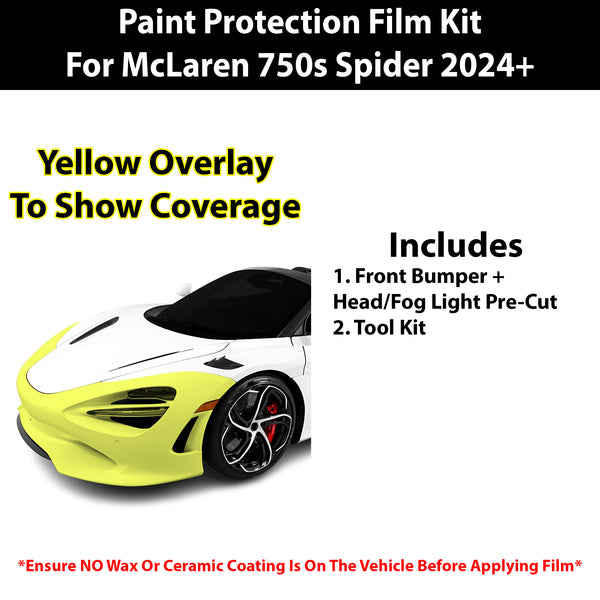 Fits McLaren 750S Spider 2024+ Precut Premium Paint Protection Film Clear Bra PPF Decal Film Kit Cover