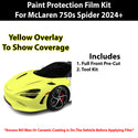 Fits McLaren 750S Spider 2024+ Precut Premium Paint Protection Film Clear Bra PPF Decal Film Kit Cover