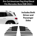 Fits Mercedes-Benz EQB 2022+ Quarter Window American Flag Vinyl Decal Stickers