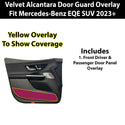 Fits Mercedes-Benz EQE SUV 2023+ Alcantara Anti Kick Door Panel Protection Decal Stickers Overlay, Black Red Pink Yellow Purple