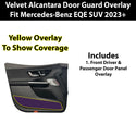 Fits Mercedes-Benz EQE SUV 2023+ Alcantara Anti Kick Door Panel Protection Decal Stickers Overlay, Black Red Pink Yellow Purple