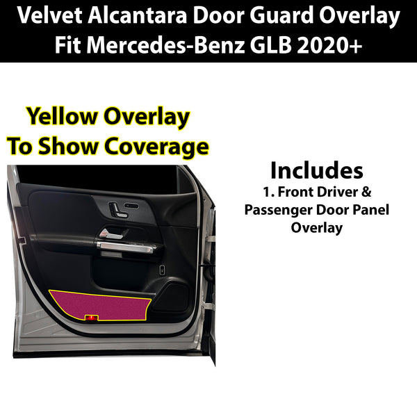 Fits Mercedes-Benz GLB 2020+ Alcantara Anti Kick Door Panel Protection Decal Stickers Overlay, Black Red Pink Yellow Purple