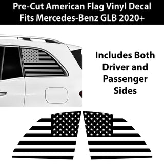 Fits Mercedes-Benz GLB 2020+ Quarter Window American Flag Vinyl Decal Stickers