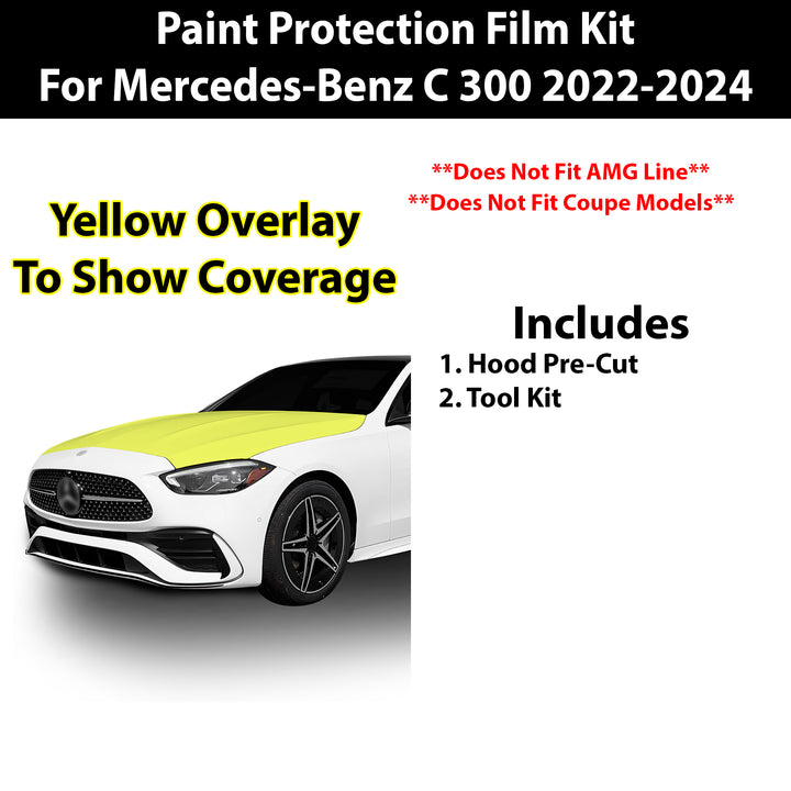 Fits Mercedes Benz C300 Sedan 2022 - 2024 Precut Premium Paint Protection Film Clear Bra PPF Decal Film Kit Cover - Bogar Tech Designs