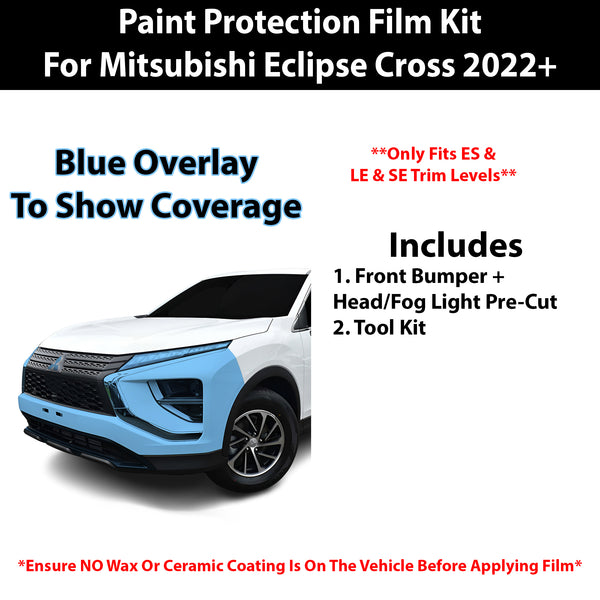 Fits Mitsubishi Eclipse Cross (ES & LE & SE) 2022+ Precut Premium Paint Protection Film Clear Bra PPF Decal Film Kit Cover