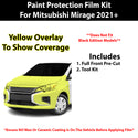 Fits Mitsubishi Mirage 2021+ Precut Premium Paint Protection Film Clear Bra PPF Decal Film Kit Cover