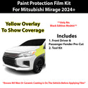 Fits Mitsubishi Mirage (Black Edition) 2024+ Precut Premium Paint Protection Film Clear Bra PPF Decal Film Kit Cover