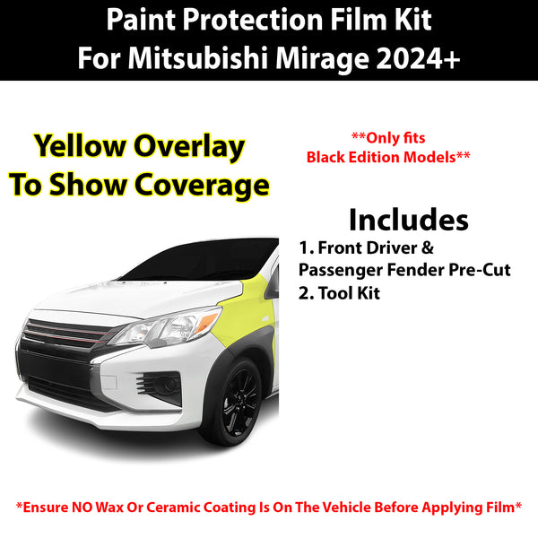 Fits Mitsubishi Mirage (Black Edition) 2024+ Precut Premium Paint Protection Film Clear Bra PPF Decal Film Kit Cover