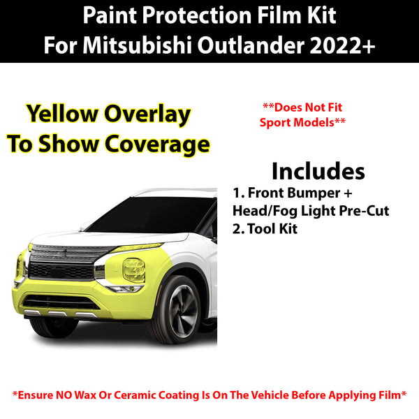 Fits Mitsubishi Outlander  2022+ Precut Premium Paint Protection Film Clear Bra PPF Decal Film Kit Cover