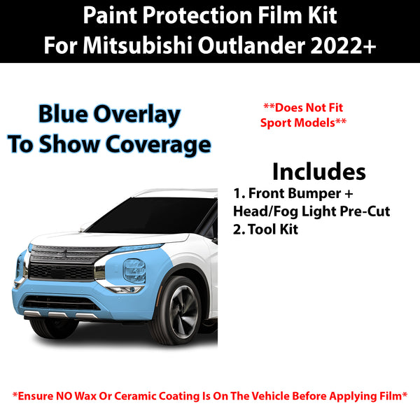 Fits Mitsubishi Outlander  2022+ Precut Premium Paint Protection Film Clear Bra PPF Decal Film Kit Cover