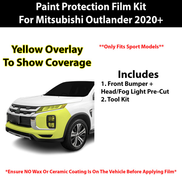 Fits Mitsubishi Outlander Sport 2020+ Precut Premium Paint Protection Film Clear Bra PPF Decal Film Kit Cover