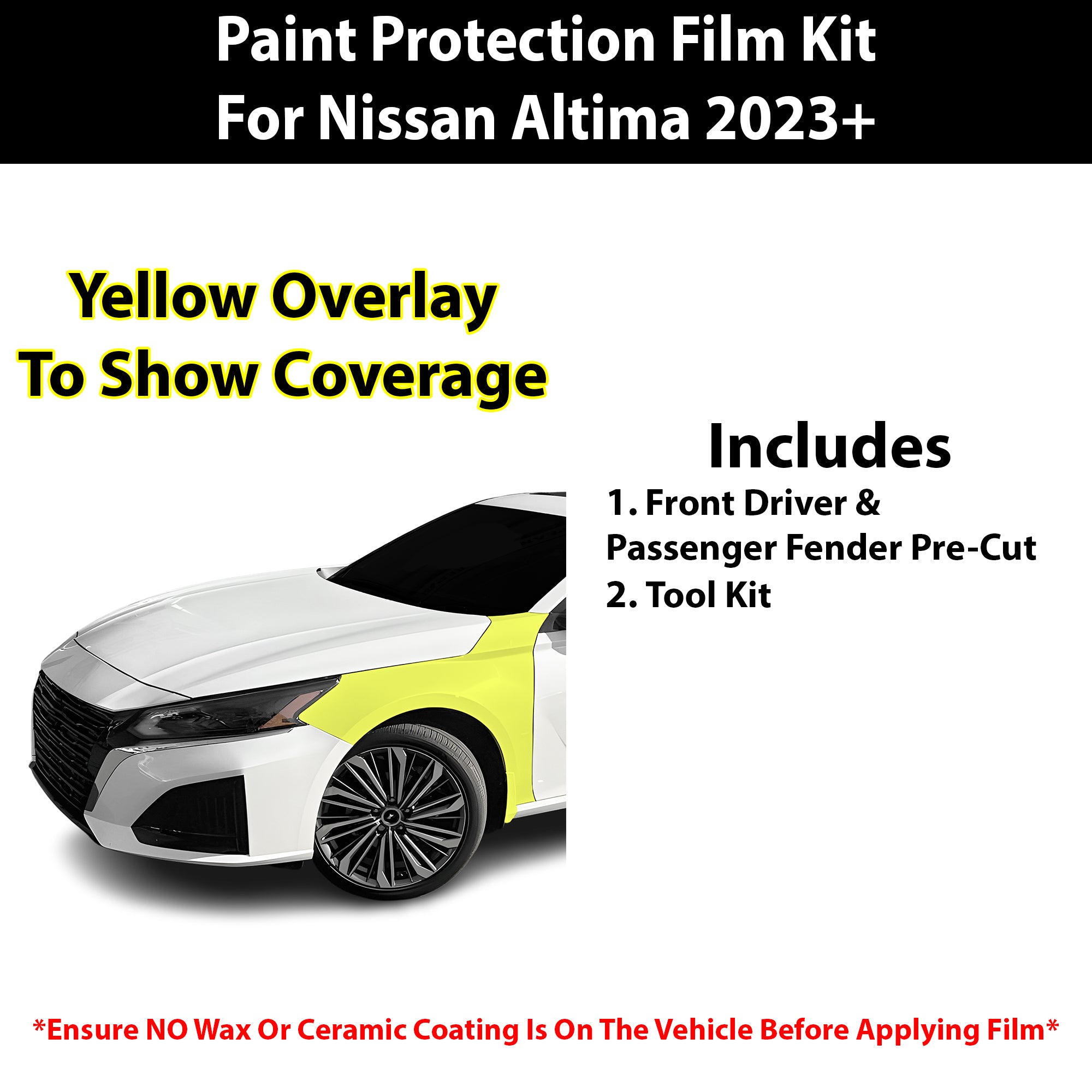 Fits Nissan Altima (SR) 2023+ Precut Premium Paint Protection Film Clear Bra PPF Decal Film Kit Cover - Bogar Tech Designs
