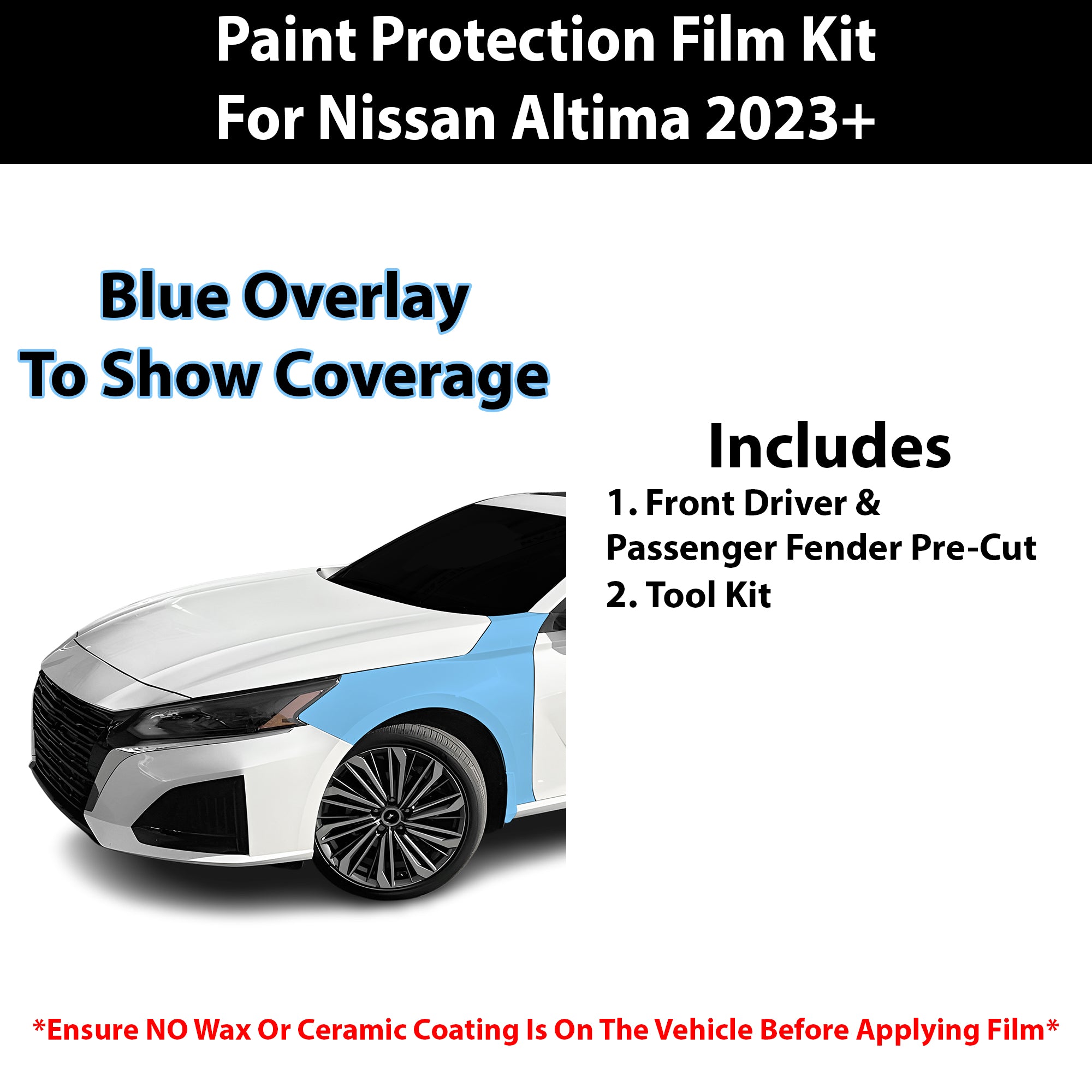 Fits Nissan Altima (SR) 2023+ Precut Premium Paint Protection Film Clear Bra PPF Decal Film Kit Cover - Bogar Tech Designs