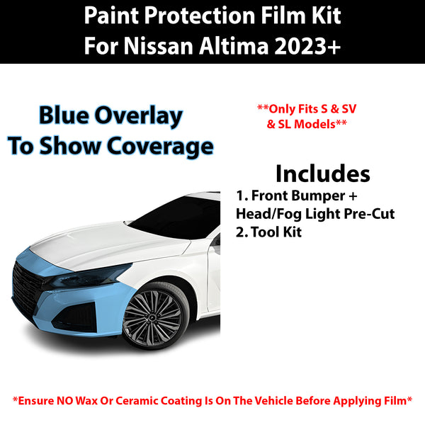 Fits Nissan Altima (S & SV & SL) 2023+ Precut Premium Paint Protection Film Clear Bra PPF Decal Film Kit Cover