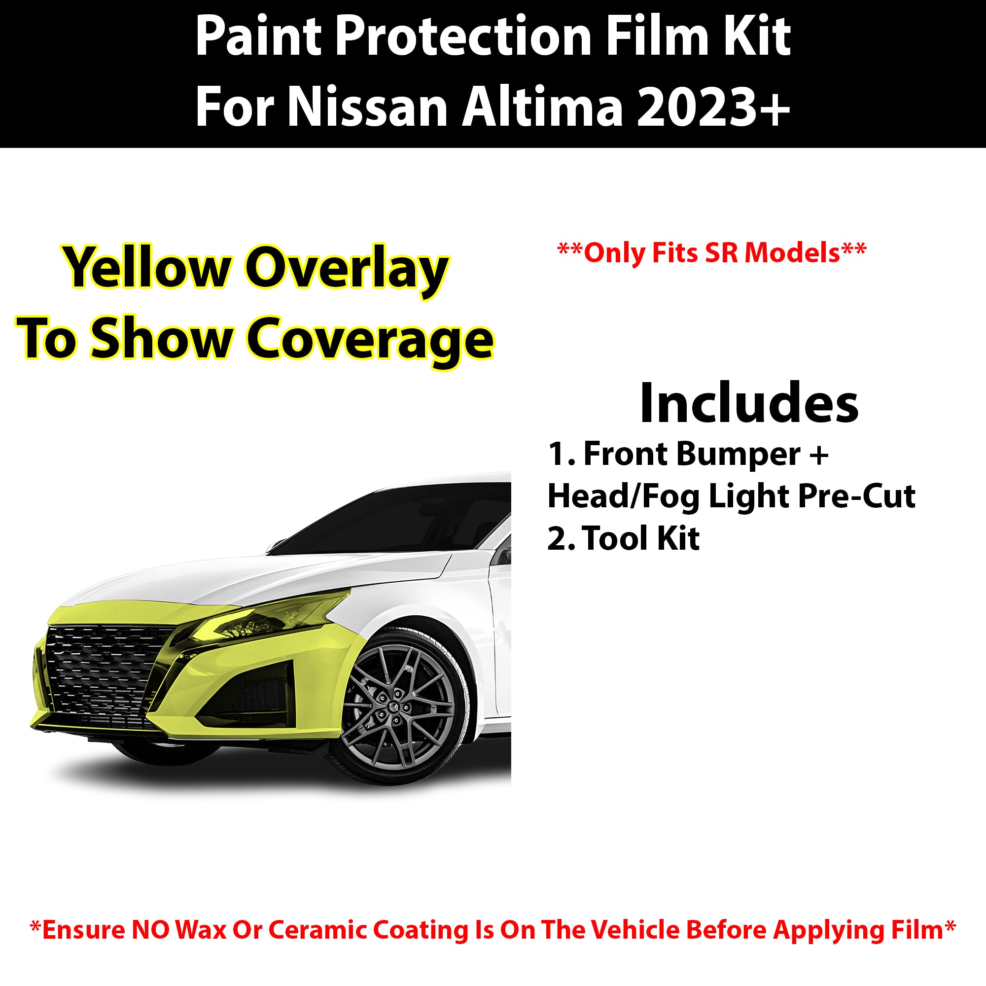 Fits Nissan Altima (SR) 2023+ Precut Premium Paint Protection Film Clear Bra PPF Decal Film Kit Cover - Bogar Tech Designs