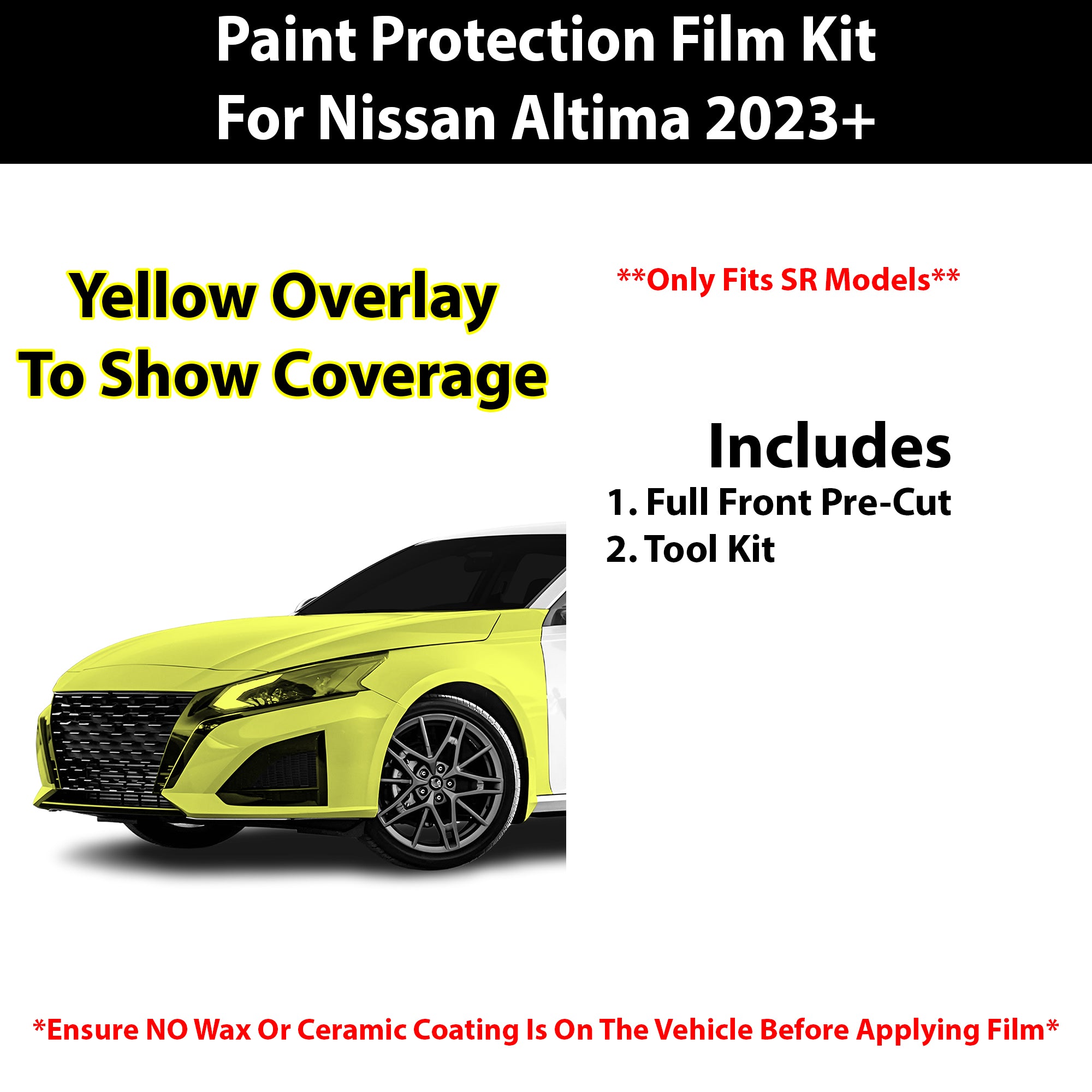 Fits Nissan Altima (SR) 2023+ Precut Premium Paint Protection Film Clear Bra PPF Decal Film Kit Cover - Bogar Tech Designs