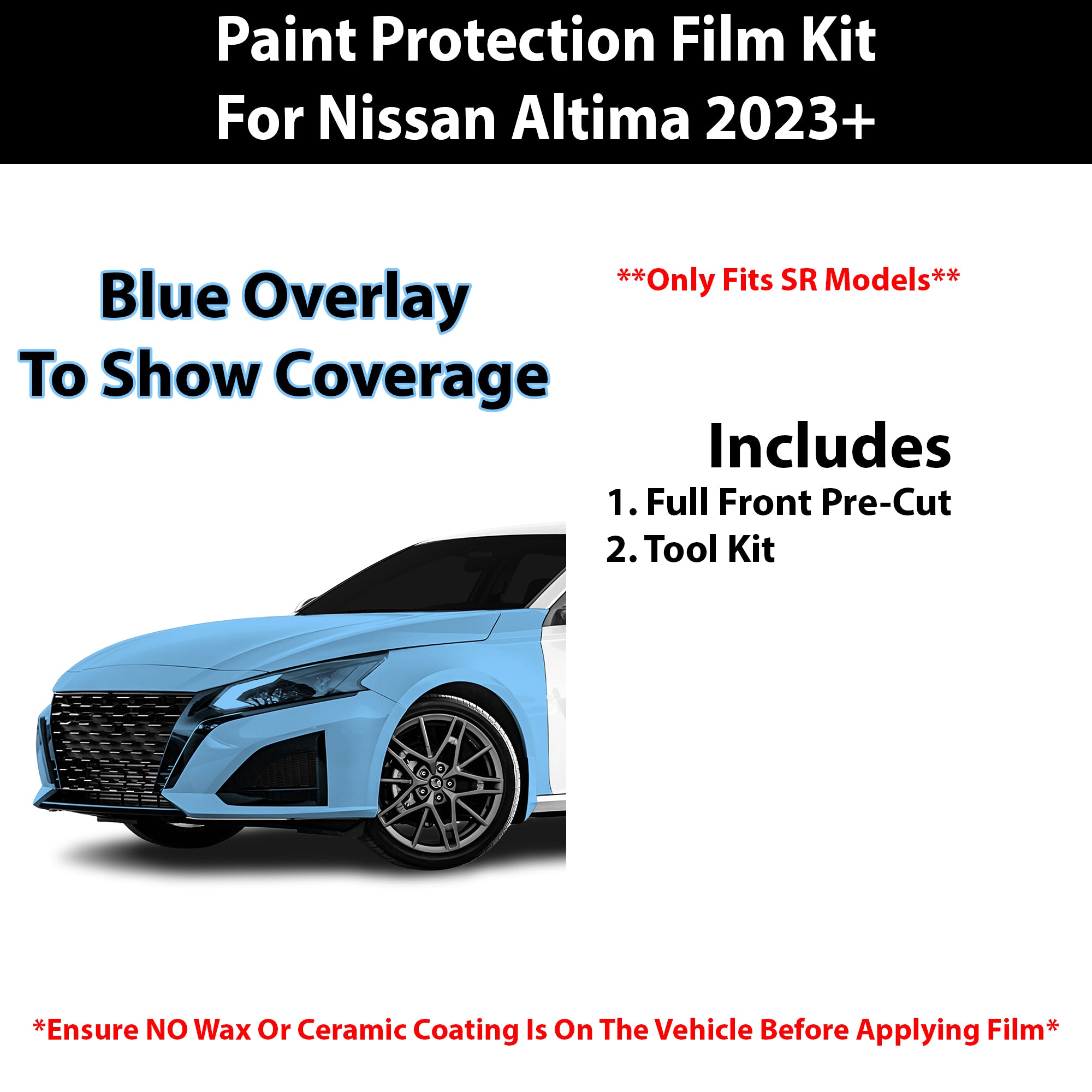 Fits Nissan Altima (SR) 2023+ Precut Premium Paint Protection Film Clear Bra PPF Decal Film Kit Cover - Bogar Tech Designs