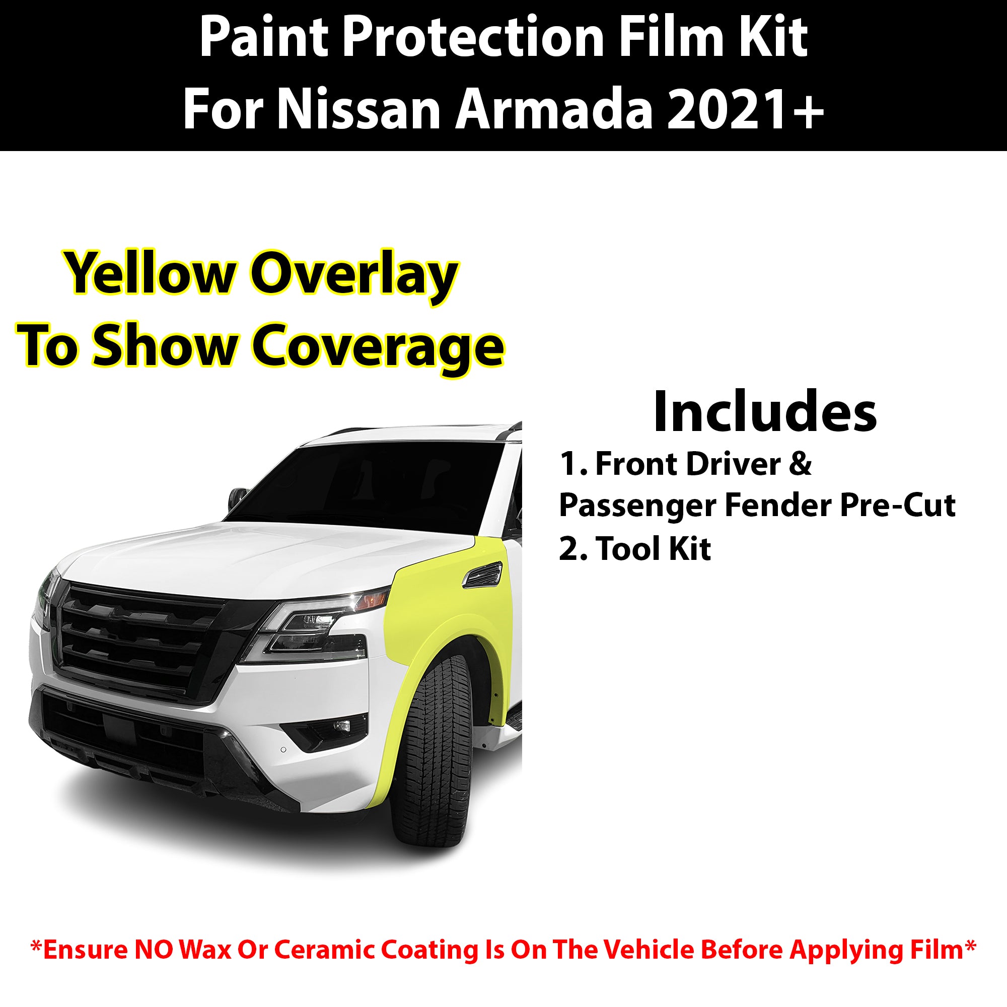 Fits Nissan Armada 2021+ Precut Premium Paint Protection Film Clear Bra PPF Decal Film Kit Cover - Bogar Tech Designs