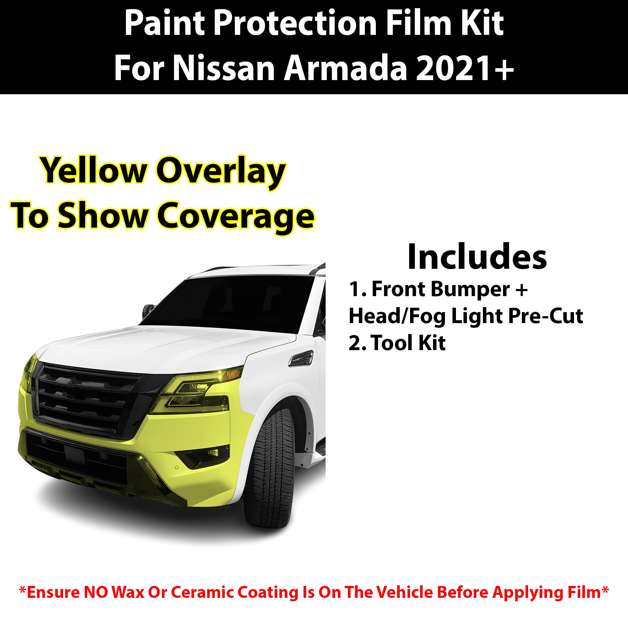 Fits Nissan Armada 2021+ Precut Premium Paint Protection Film Clear Bra PPF Decal Film Kit Cover - Bogar Tech Designs