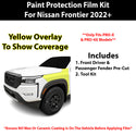 Fits Nissan Frontier (PRO-X & PRO-4X) 2022+ Precut Premium Paint Protection Film Clear Bra PPF Decal Film Kit Cover