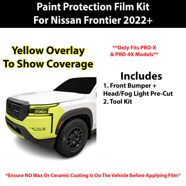 Fits Nissan Frontier (PRO-X & PRO-4X) 2022+ Precut Premium Paint Protection Film Clear Bra PPF Decal Film Kit Cover