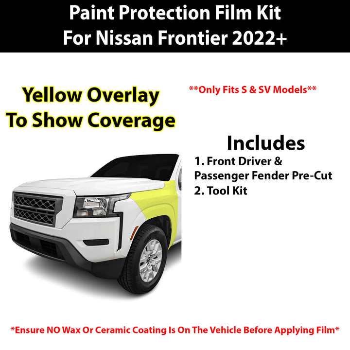Fits Nissan Frontier (S & SV) 2022+ Precut Premium Paint Protection Film Clear Bra PPF Decal Film Kit Cover - Bogar Tech Designs