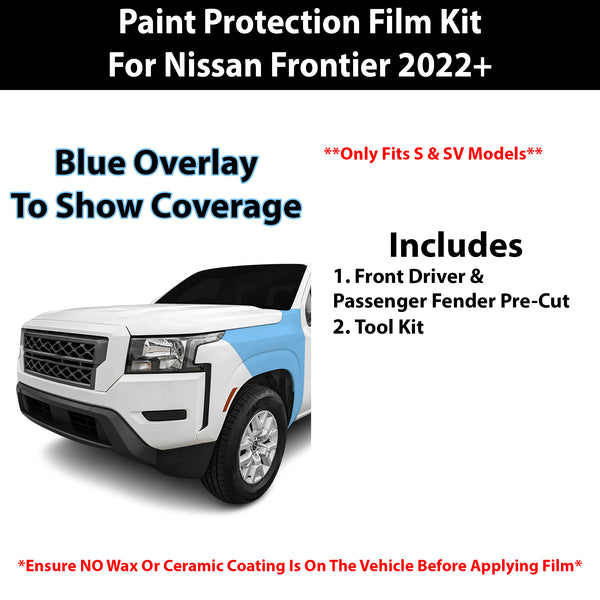 Fits Nissan Frontier (S & SV) 2022+ Precut Premium Paint Protection Film Clear Bra PPF Decal Film Kit Cover