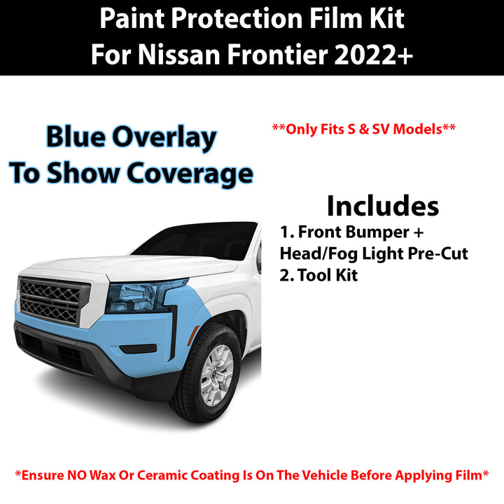 Fits Nissan Frontier (S & SV) 2022+ Precut Premium Paint Protection Film Clear Bra PPF Decal Film Kit Cover - Bogar Tech Designs
